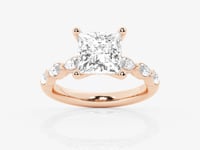 Mila-Side Stone Engagement Ring - Lab Grown Diamonds