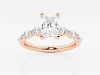 Mila-Side Stone Engagement Ring - Lab Grown Diamonds