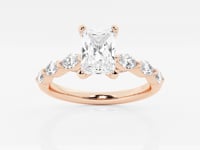 Mila-Side Stone Engagement Ring - Lab Grown Diamonds