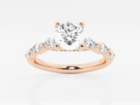 Mila-Side Stone Engagement Ring - Lab Grown Diamonds
