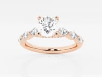 Mila-Side Stone Engagement Ring - Lab Grown Diamonds