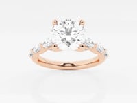 Mila-Side Stone Engagement Ring - Lab Grown Diamonds