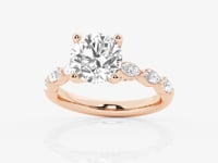Mila-Side Stone Engagement Ring - Lab Grown Diamonds