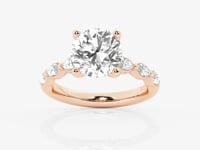 Mila-Side Stone Engagement Ring - Lab Grown Diamonds