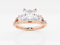 Seraphina-Side Stone Engagement Ring - Lab Grown Diamonds