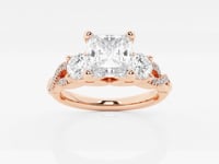 Seraphina-Side Stone Engagement Ring - Lab Grown Diamonds