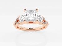 Seraphina-Side Stone Engagement Ring - Lab Grown Diamonds