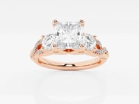 Seraphina-Side Stone Engagement Ring - Lab Grown Diamonds