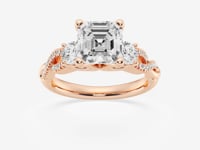 Seraphina-Side Stone Engagement Ring - Lab Grown Diamonds