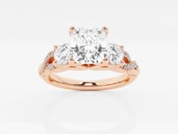 Seraphina-Side Stone Engagement Ring - Lab Grown Diamonds
