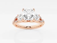 Seraphina-Side Stone Engagement Ring - Lab Grown Diamonds
