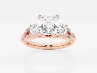 Seraphina-Side Stone Engagement Ring - Lab Grown Diamonds