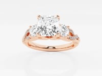Seraphina-Side Stone Engagement Ring - Lab Grown Diamonds