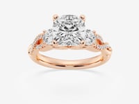 Seraphina-Side Stone Engagement Ring - Lab Grown Diamonds