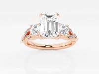Seraphina-Side Stone Engagement Ring - Lab Grown Diamonds