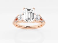 Seraphina-Side Stone Engagement Ring - Lab Grown Diamonds