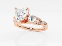Seraphina-Side Stone Engagement Ring - Lab Grown Diamonds