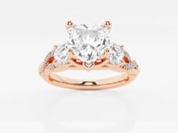 Seraphina-Side Stone Engagement Ring - Lab Grown Diamonds