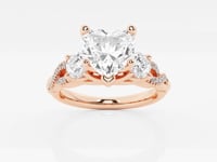 Seraphina-Side Stone Engagement Ring - Lab Grown Diamonds