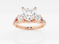 Seraphina-Side Stone Engagement Ring - Lab Grown Diamonds