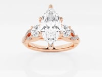 Seraphina-Side Stone Engagement Ring - Lab Grown Diamonds