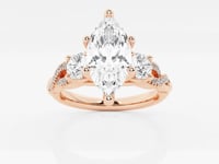 Seraphina-Side Stone Engagement Ring - Lab Grown Diamonds