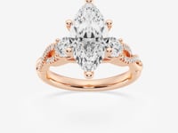 Seraphina-Side Stone Engagement Ring - Lab Grown Diamonds