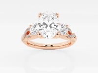 Seraphina-Side Stone Engagement Ring - Lab Grown Diamonds