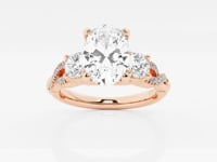 Seraphina-Side Stone Engagement Ring - Lab Grown Diamonds