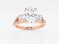 Seraphina-Side Stone Engagement Ring - Lab Grown Diamonds