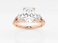 Seraphina-Side Stone Engagement Ring - Lab Grown Diamonds