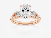 Seraphina-Side Stone Engagement Ring - Lab Grown Diamonds