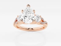 Seraphina-Side Stone Engagement Ring - Lab Grown Diamonds