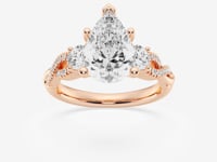 Seraphina-Side Stone Engagement Ring - Lab Grown Diamonds