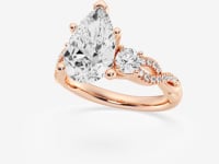 Seraphina-Side Stone Engagement Ring - Lab Grown Diamonds
