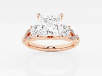 Seraphina-Side Stone Engagement Ring - Lab Grown Diamonds