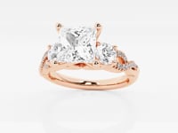 Seraphina-Side Stone Engagement Ring - Lab Grown Diamonds