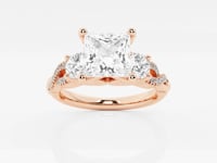 Seraphina-Side Stone Engagement Ring - Lab Grown Diamonds