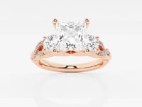 Seraphina-Side Stone Engagement Ring - Lab Grown Diamonds