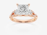 Seraphina-Side Stone Engagement Ring - Lab Grown Diamonds