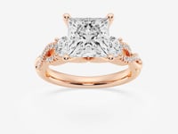 Seraphina-Side Stone Engagement Ring - Lab Grown Diamonds