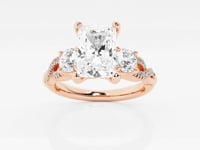 Seraphina-Side Stone Engagement Ring - Lab Grown Diamonds