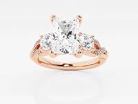 Seraphina-Side Stone Engagement Ring - Lab Grown Diamonds