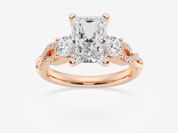 Seraphina-Side Stone Engagement Ring - Lab Grown Diamonds