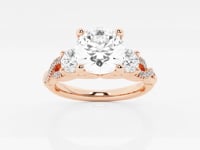 Seraphina-Side Stone Engagement Ring - Lab Grown Diamonds