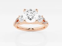 Seraphina-Side Stone Engagement Ring - Lab Grown Diamonds
