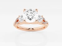 Seraphina-Side Stone Engagement Ring - Lab Grown Diamonds