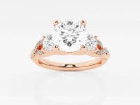 Seraphina-Side Stone Engagement Ring - Lab Grown Diamonds