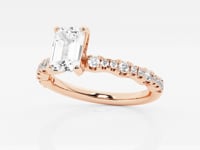 Clara-Side Stone Engagement Ring - Lab Grown Diamonds