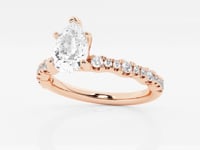 Clara-Side Stone Engagement Ring - Lab Grown Diamonds